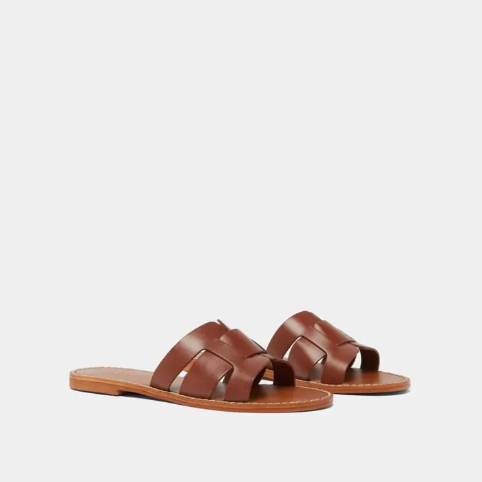 Women Plagettes With Wide Straps Cognac JONAK Sandals