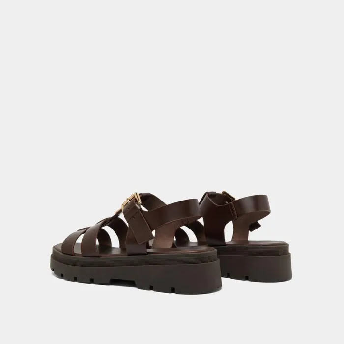 Women Platform Sandals With Monogram Brown JONAK Sandals
