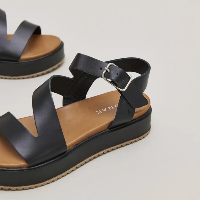 Women Platform Sandals With Straps Black JONAK Sandals