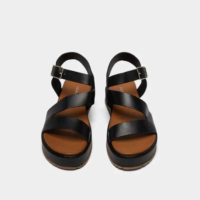 Women Platform Sandals With Straps Black JONAK Sandals