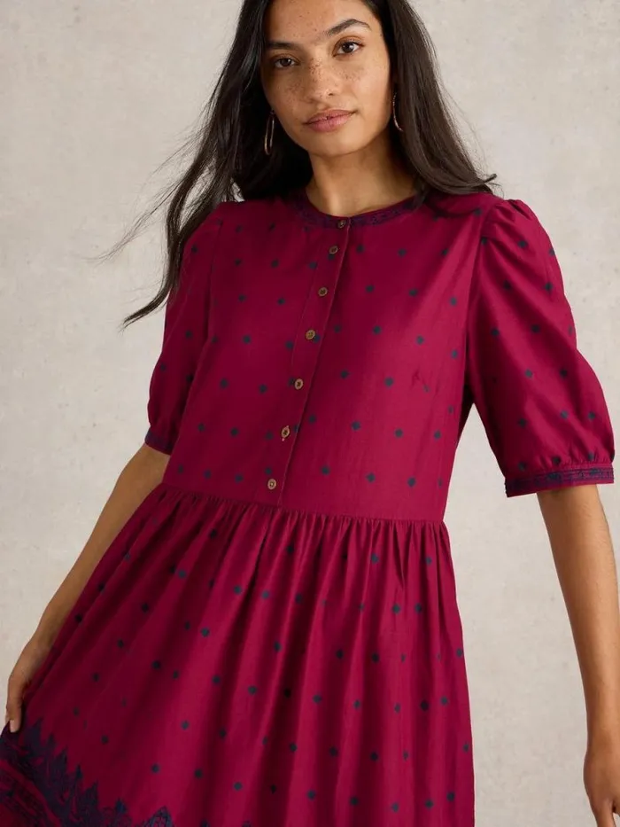 Women Polly Embroidered Midi Dress Red Multi White Stuff Dresses Women Polly Embroidered Midi Dress Red Multi White Stuff Dresses