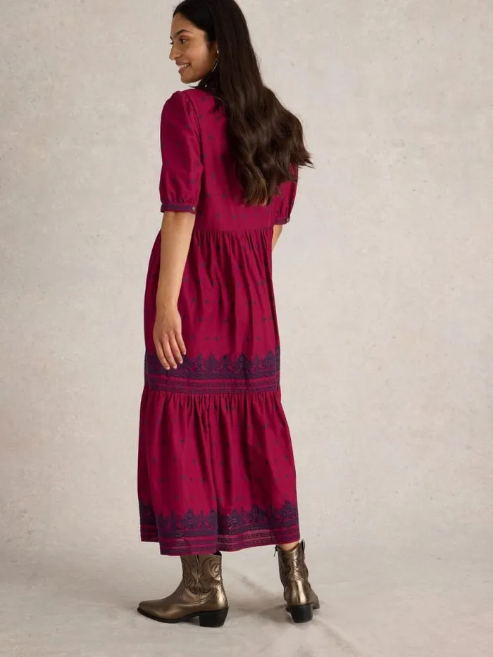 Women Polly Embroidered Midi Dress Red Multi White Stuff Dresses Women Polly Embroidered Midi Dress Red Multi White Stuff Dresses