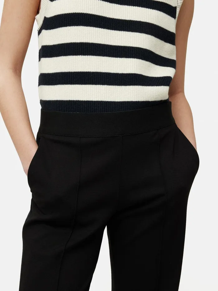 Women Ponte Jersey Trouser Black Jigsaw Trousers
