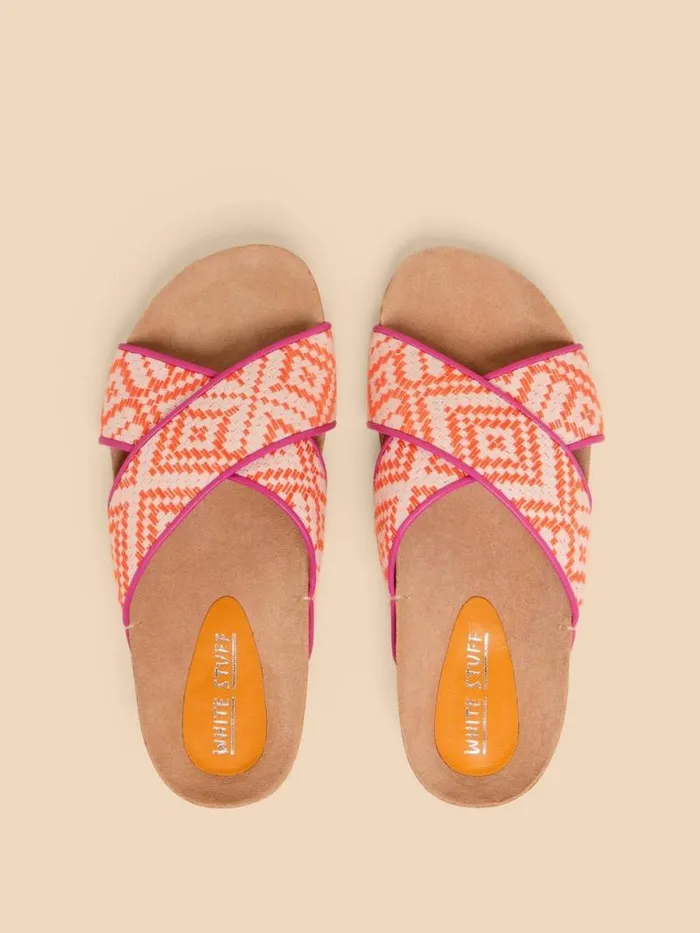Women Poppy Footbed Sandal Orange Multi White Stuff Sandals