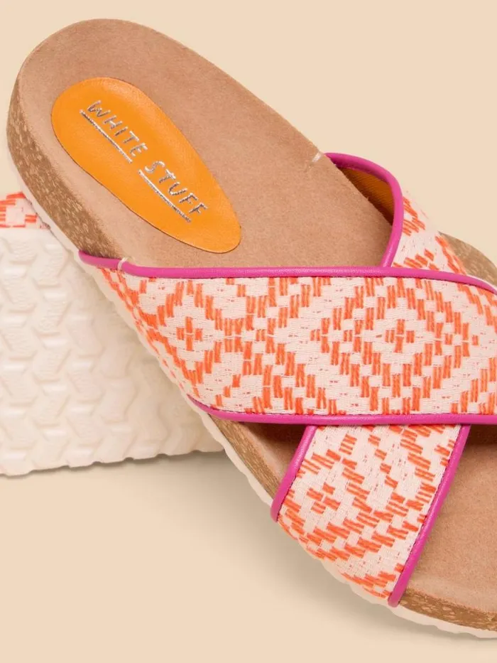 Women Poppy Footbed Sandal Orange Multi White Stuff Sandals