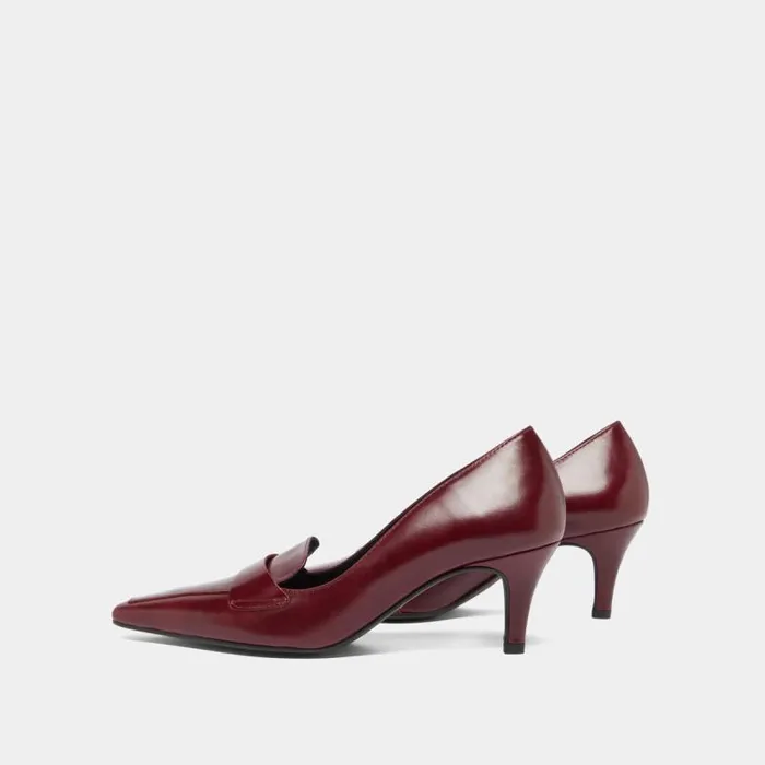 Women Pumps With Wide Slit On Top Burgundy JONAK Loafers