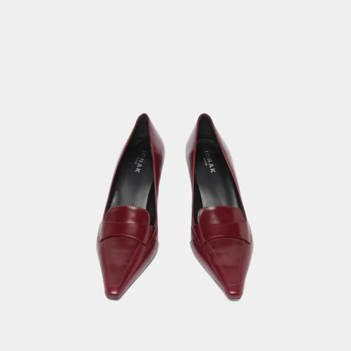 Women Pumps With Wide Slit On Top Burgundy JONAK Loafers
