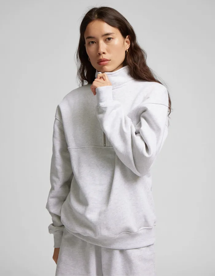 Women Quarter Zips Colorfulstandard Organic Quarter Zip 8211 Ivory White