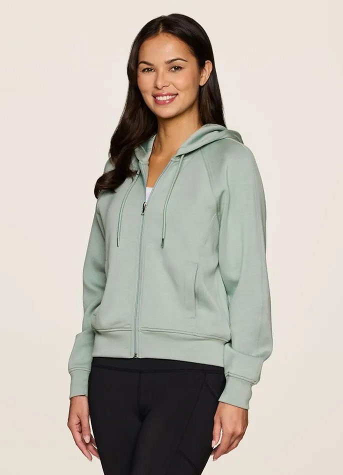 Women Recharge Scuba Hoodie Jacket Sea Glass RBX Active Sweatshirts
