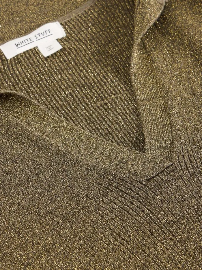 Women RILEY SPARKLE RIB COLLAR Khaki Green White Stuff Knitwear Women RILEY SPARKLE RIB COLLAR Khaki Green White Stuff Knitwear