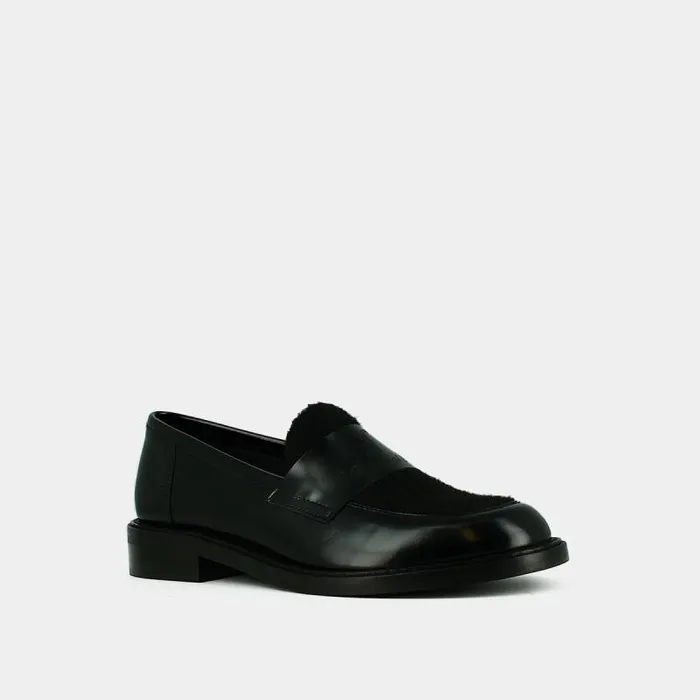 Women Roundtoed College Loafers 8211 Jonak X Schott Black JONAK Loafers Women Roundtoed College Loafers 8211 Jonak X Schott Black JONAK Loafers