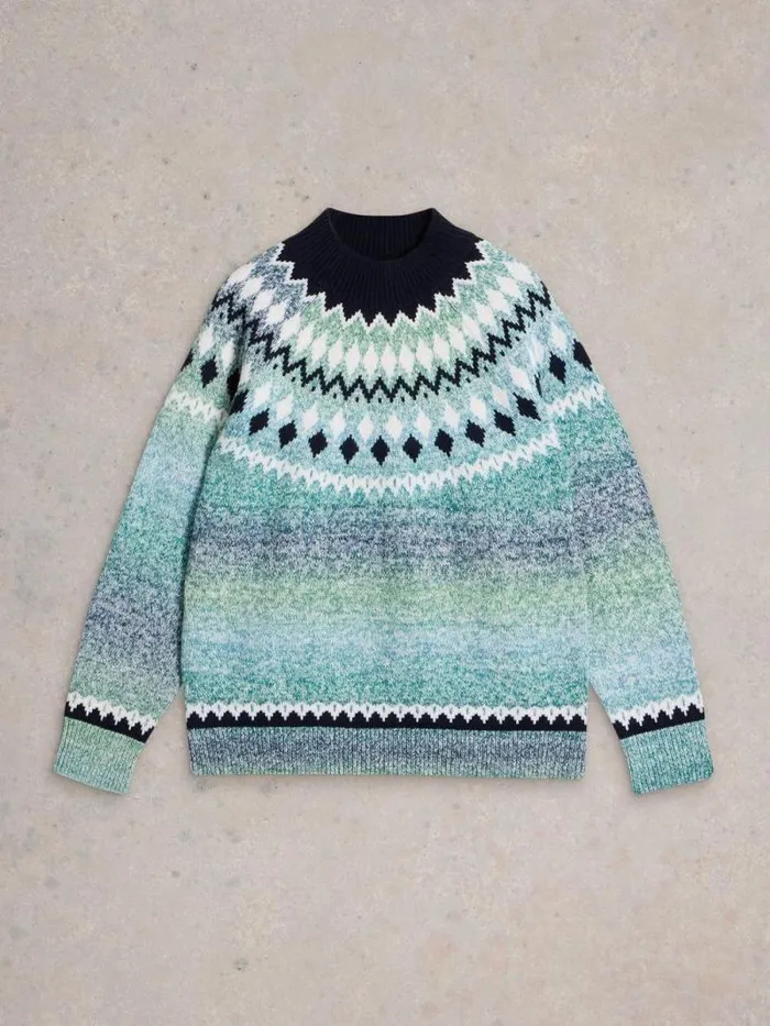 Women SASHA FAIRISLE JUMPER Blue Multi White Stuff Knitwear Women SASHA FAIRISLE JUMPER Blue Multi White Stuff Knitwear