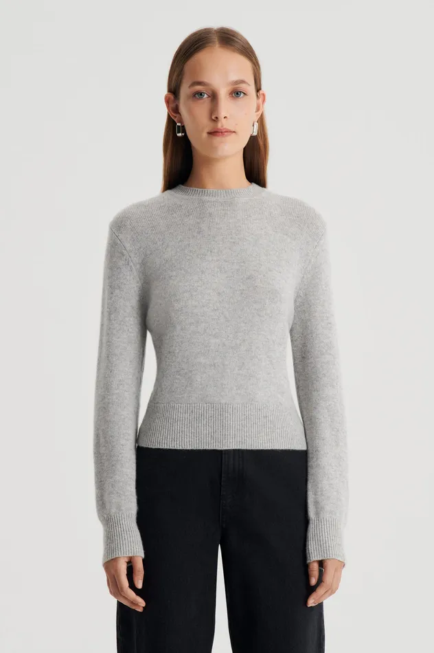 Women Scanlan Theodore CASHMERE CREW SWEATER LIGHTGREYMELANGE Knitwear Women Scanlan Theodore CASHMERE CREW SWEATER LIGHTGREYMELANGE Knitwear