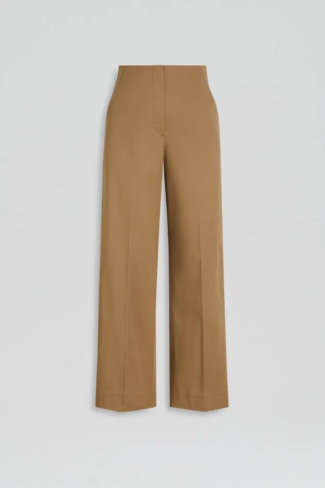 Women Scanlan Theodore SATEEN CROPPED WIDE LEG TROUSER DARKCAMEL Trousers Women Scanlan Theodore SATEEN CROPPED WIDE LEG TROUSER DARKCAMEL Trousers