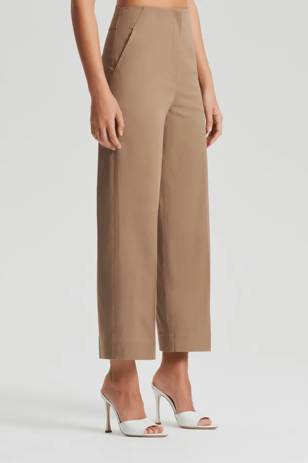 Women Scanlan Theodore SATEEN CROPPED WIDE LEG TROUSER DARKCAMEL Trousers Women Scanlan Theodore SATEEN CROPPED WIDE LEG TROUSER DARKCAMEL Trousers