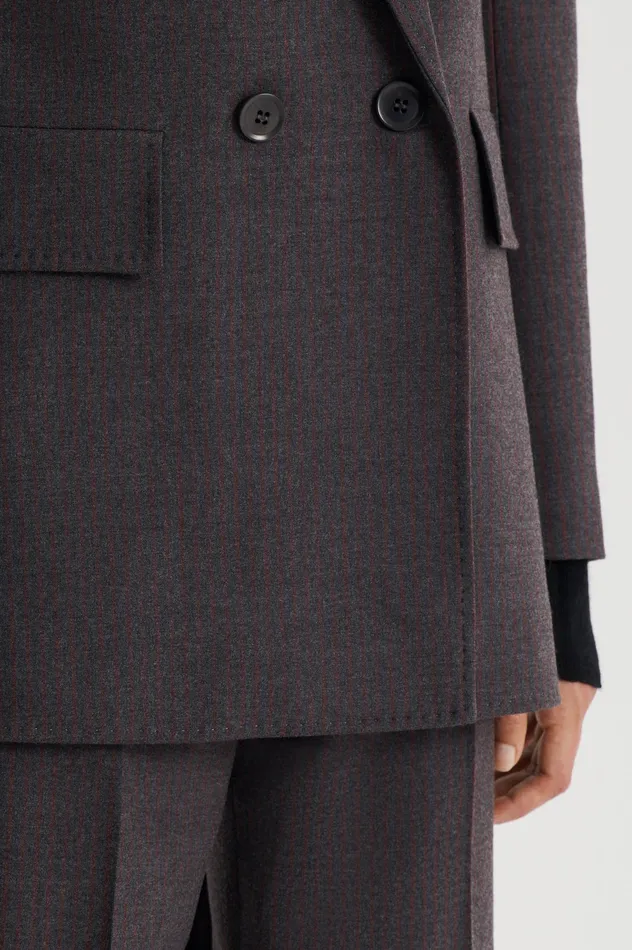 Women Scanlan Theodore STRIPE TAILORED JACKET GREY Jackets Women Scanlan Theodore STRIPE TAILORED JACKET GREY Jackets