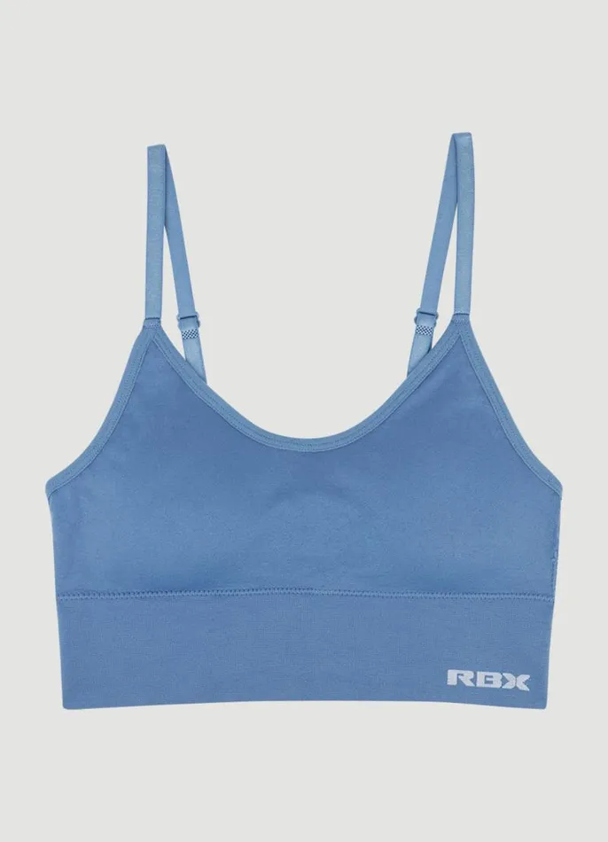 Women Seamless Longline Bralette 2Pack Bluegrey RBX Active Sports Bras