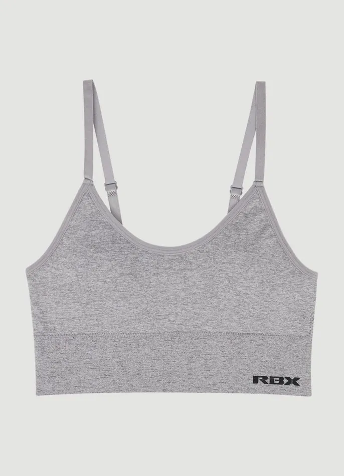 Women Seamless Longline Bralette 2Pack Bluegrey RBX Active Sports Bras