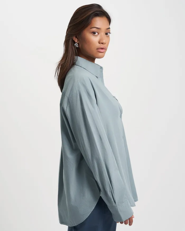Women Shirts Colorfulstandard Organic Oversized Shirt 8211 Oyster Grey