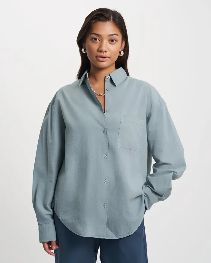 Women Shirts Colorfulstandard Organic Oversized Shirt 8211 Oyster Grey