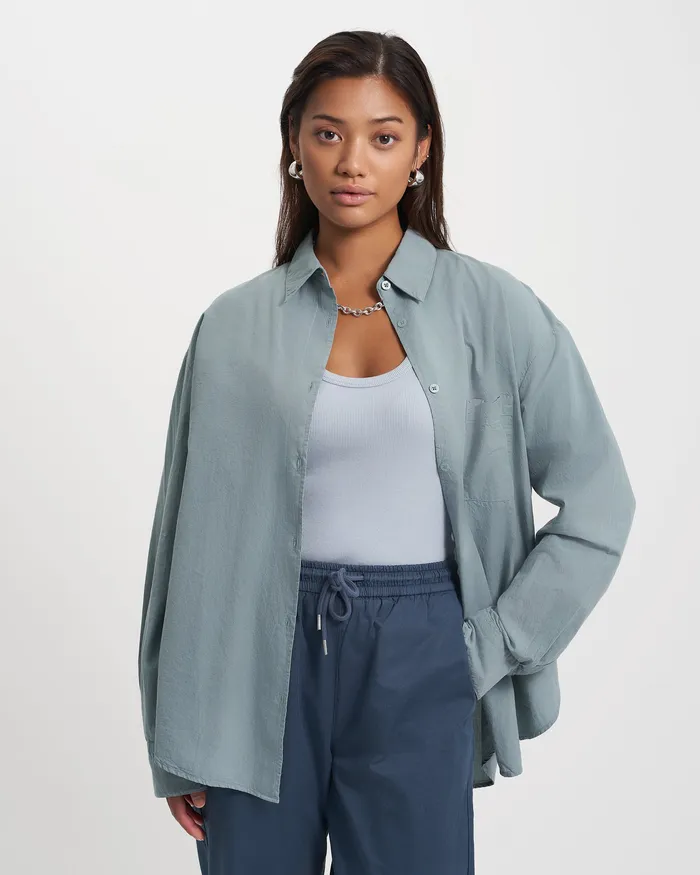 Women Shirts Colorfulstandard Organic Oversized Shirt 8211 Oyster Grey