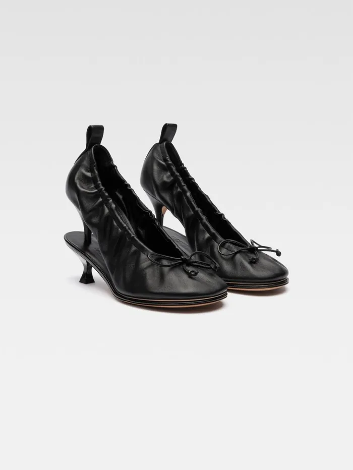 Women Shoes JACQUEMUS The Double Ballerina Heels Black Women Shoes JACQUEMUS The Double Ballerina Heels Black