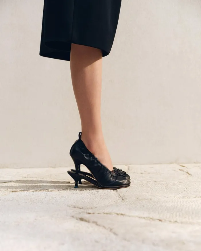 Women Shoes JACQUEMUS The Double Ballerina Heels Black Women Shoes JACQUEMUS The Double Ballerina Heels Black