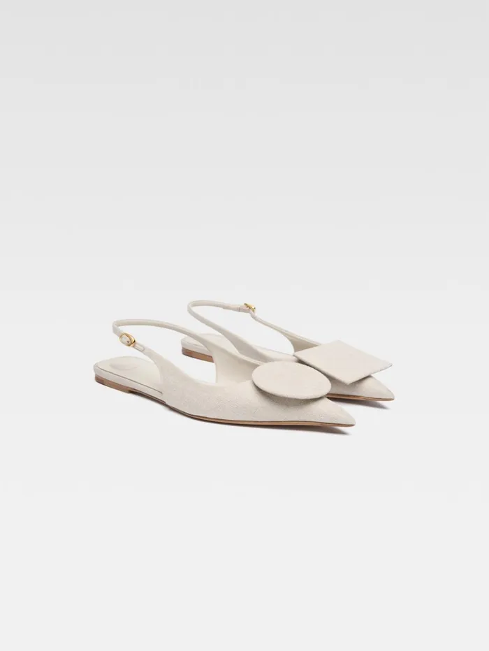 Women Shoes JACQUEMUS The Flat Duelo Slingbacks Light Greige Women Shoes JACQUEMUS The Flat Duelo Slingbacks Light Greige