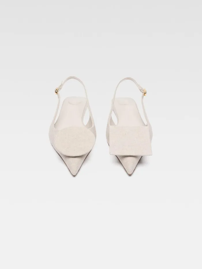 Women Shoes JACQUEMUS The Flat Duelo Slingbacks Light Greige Women Shoes JACQUEMUS The Flat Duelo Slingbacks Light Greige