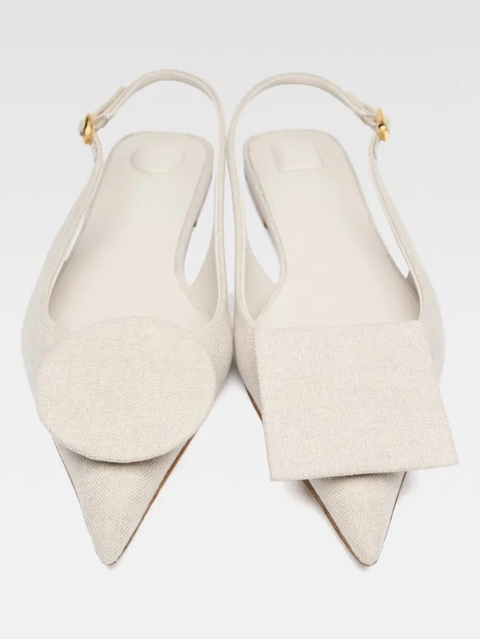 Women Shoes JACQUEMUS The Flat Duelo Slingbacks Light Greige Women Shoes JACQUEMUS The Flat Duelo Slingbacks Light Greige