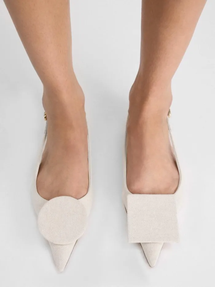 Women Shoes JACQUEMUS The Flat Duelo Slingbacks Light Greige Women Shoes JACQUEMUS The Flat Duelo Slingbacks Light Greige