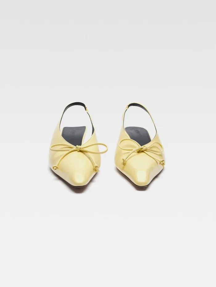 Women Shoes JACQUEMUS The Low Cubisto Slingbacks Pale Yellow Women Shoes JACQUEMUS The Low Cubisto Slingbacks Pale Yellow
