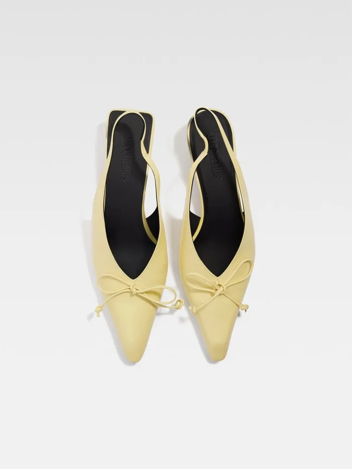 Women Shoes JACQUEMUS The Low Cubisto Slingbacks Pale Yellow Women Shoes JACQUEMUS The Low Cubisto Slingbacks Pale Yellow