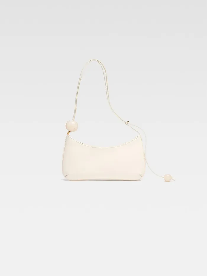 Women Shoulder Bags JACQUEMUS The Bisou Perle Ivory Women Shoulder Bags JACQUEMUS The Bisou Perle Ivory