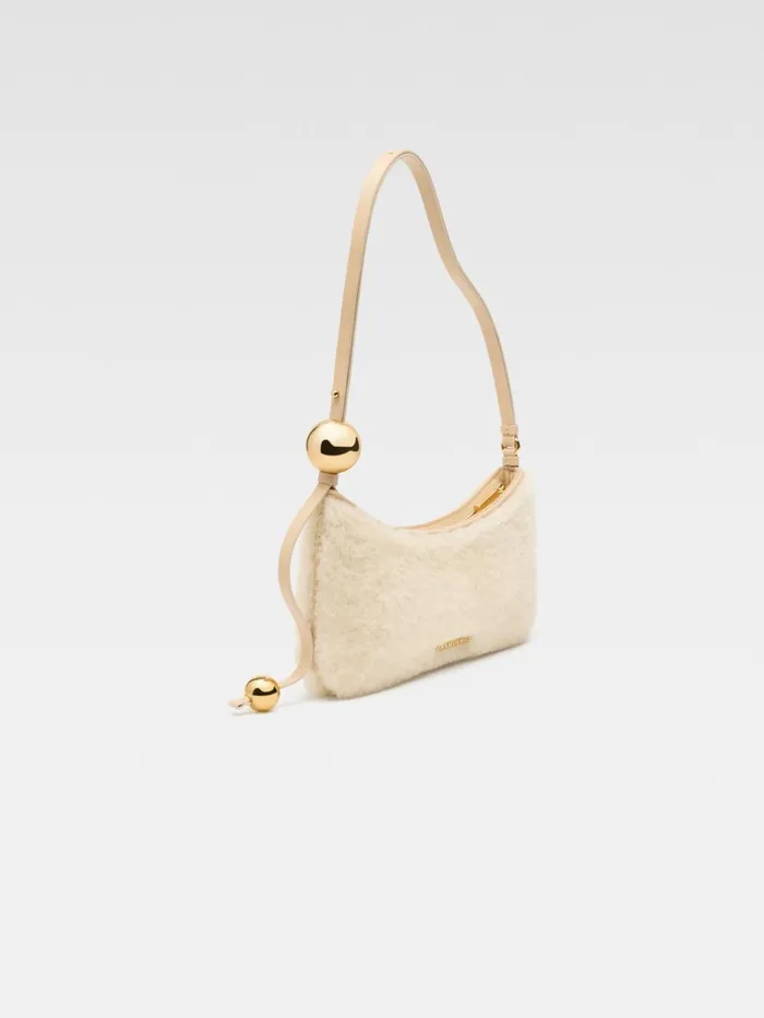 Women Shoulder Bags JACQUEMUS The Bisou Perle Offwhite Women Shoulder Bags JACQUEMUS The Bisou Perle Offwhite