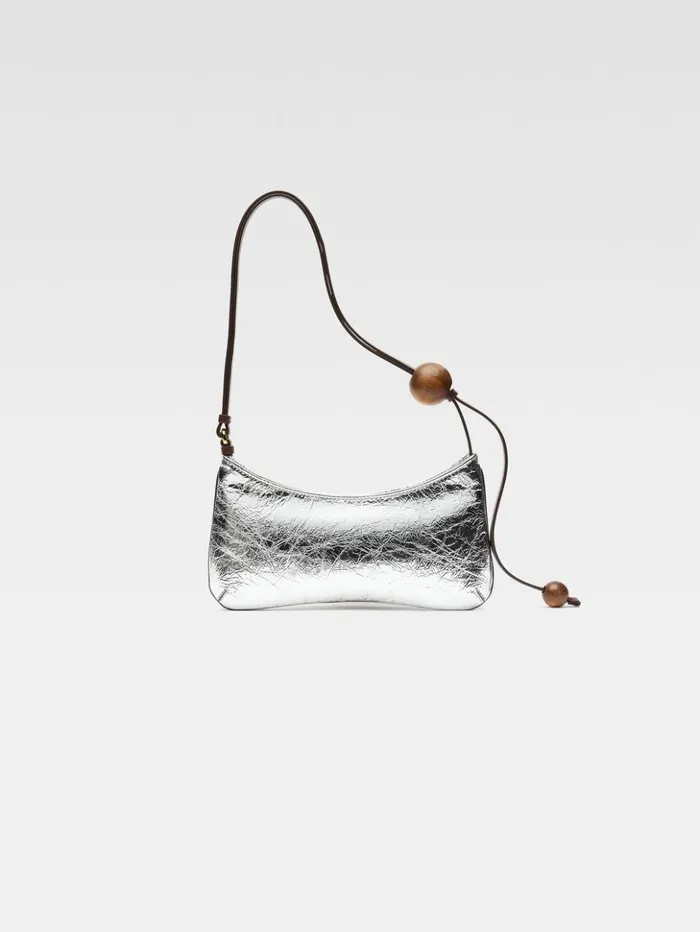 Women Shoulder Bags JACQUEMUS The Bisou Perle Silver Women Shoulder Bags JACQUEMUS The Bisou Perle Silver