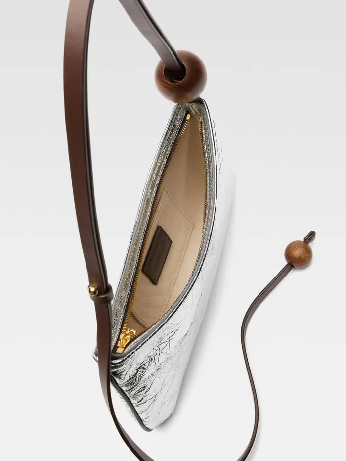 Women Shoulder Bags JACQUEMUS The Bisou Perle Silver Women Shoulder Bags JACQUEMUS The Bisou Perle Silver