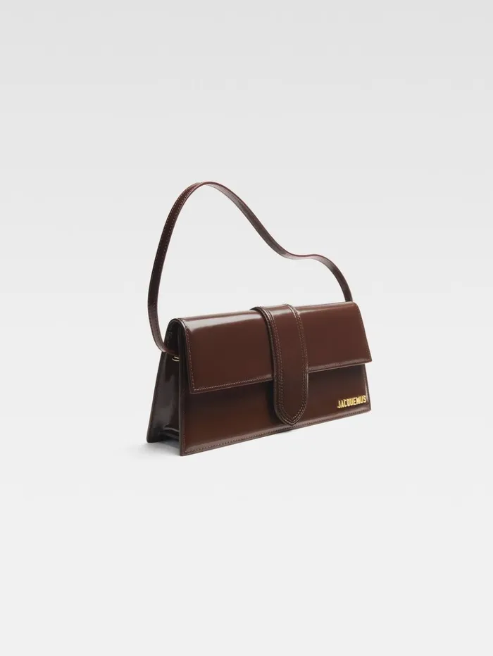 Women Shoulder Bags JACQUEMUS The Long Bambino Midnight Brown Women Shoulder Bags JACQUEMUS The Long Bambino Midnight Brown