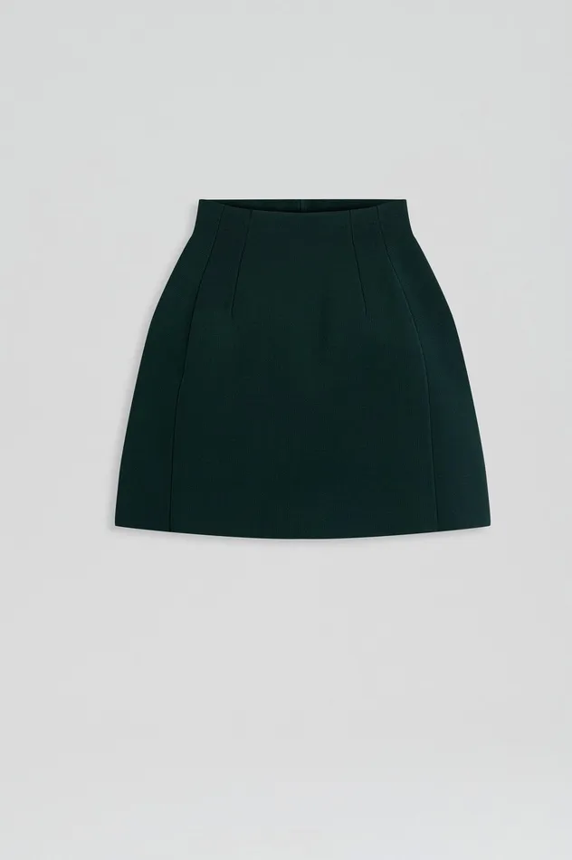 Women Skirts Scanlan Theodore CREPE KNIT PEPLUM SKIRT DARKGREEN Women Skirts Scanlan Theodore CREPE KNIT PEPLUM SKIRT DARKGREEN