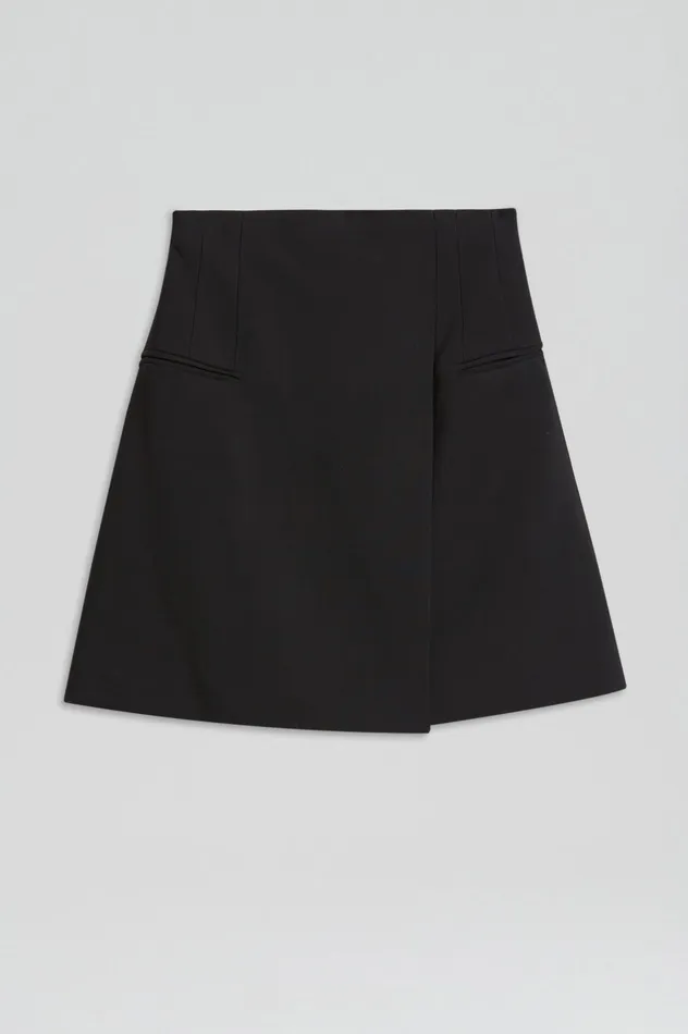 Women Skirts Scanlan Theodore TAILORED WRAP SKIRT BLACK Women Skirts Scanlan Theodore TAILORED WRAP SKIRT BLACK