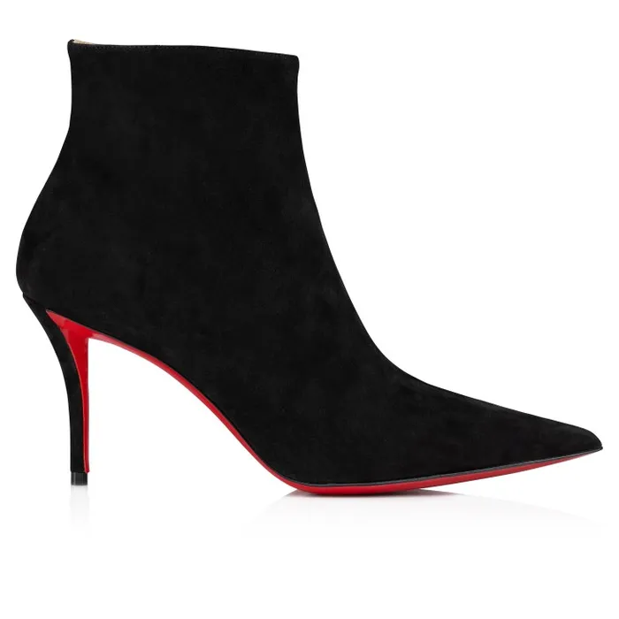 Women So Apostropha Booty 80 Mm Low Boots 8211 Veau Velours 8211 Black Christian Louboutin Boots