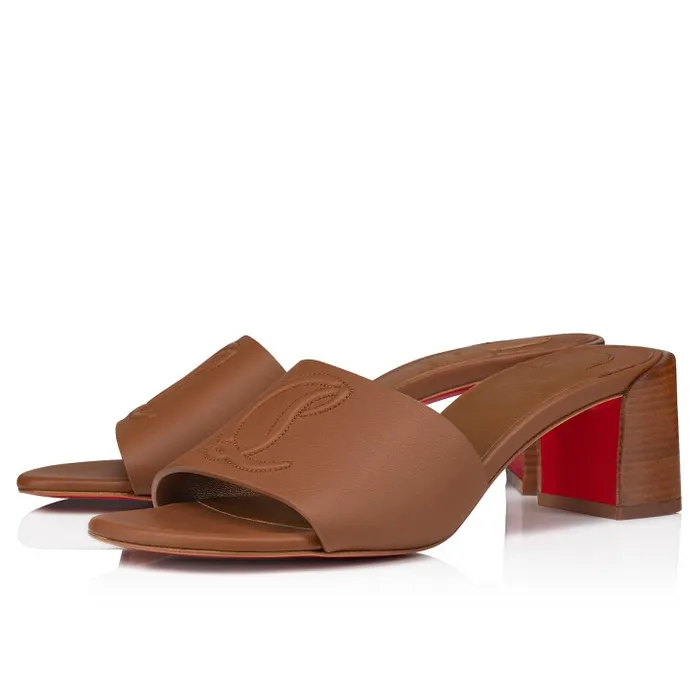 Women So CL Mule 55 Mm Mules Sandals 8211 Calf Leather 8211 Cuoio Christian Louboutin Mules