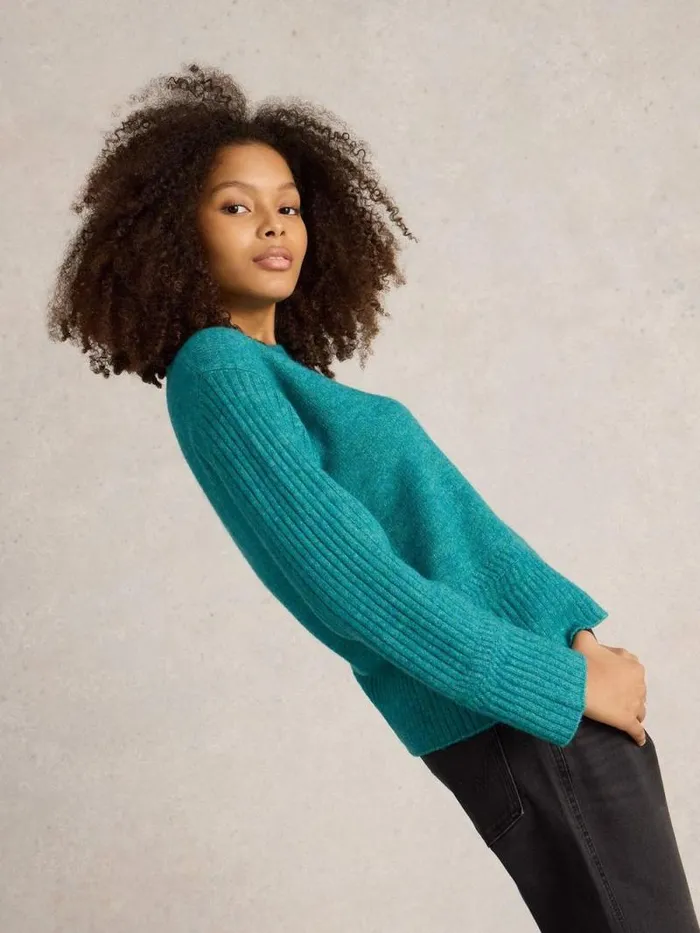 Women SOPHIA JUMPER Bright Teal White Stuff Knitwear