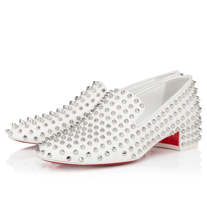 Women Spikeasy 30 Mm Loafers 8211 Nappa Leather 8211 Bianco Christian Louboutin Flats and Loafers