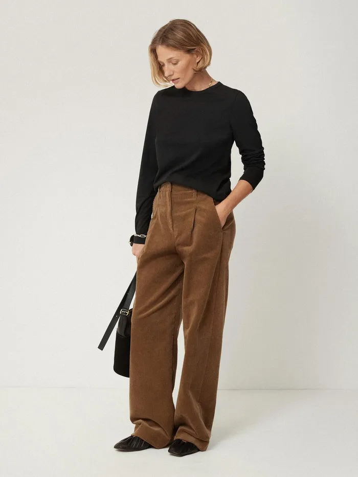 Women Supima Cotton Long Sleeve Tee Black Jigsaw Pyjamas and Loungewear
