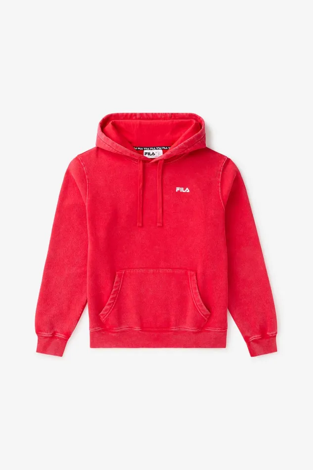Women Sweatshirts and Hoodies Fila Sportstyle Linear Logo Hoodie 611 Fila Redwhite
