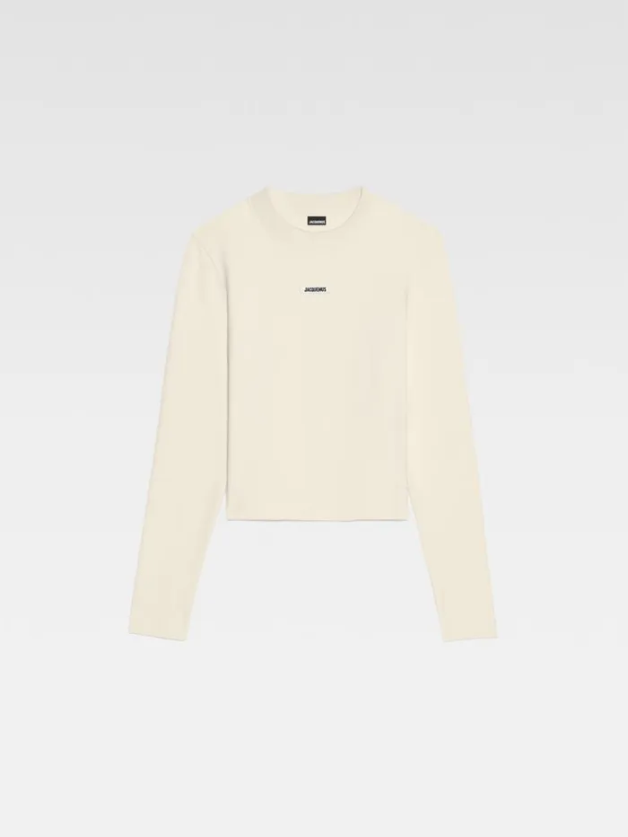 Women Tshirts JACQUEMUS The Gros Grain Longsleeve Tshirt Light Beige Women Tshirts JACQUEMUS The Gros Grain Longsleeve Tshirt Light Beige