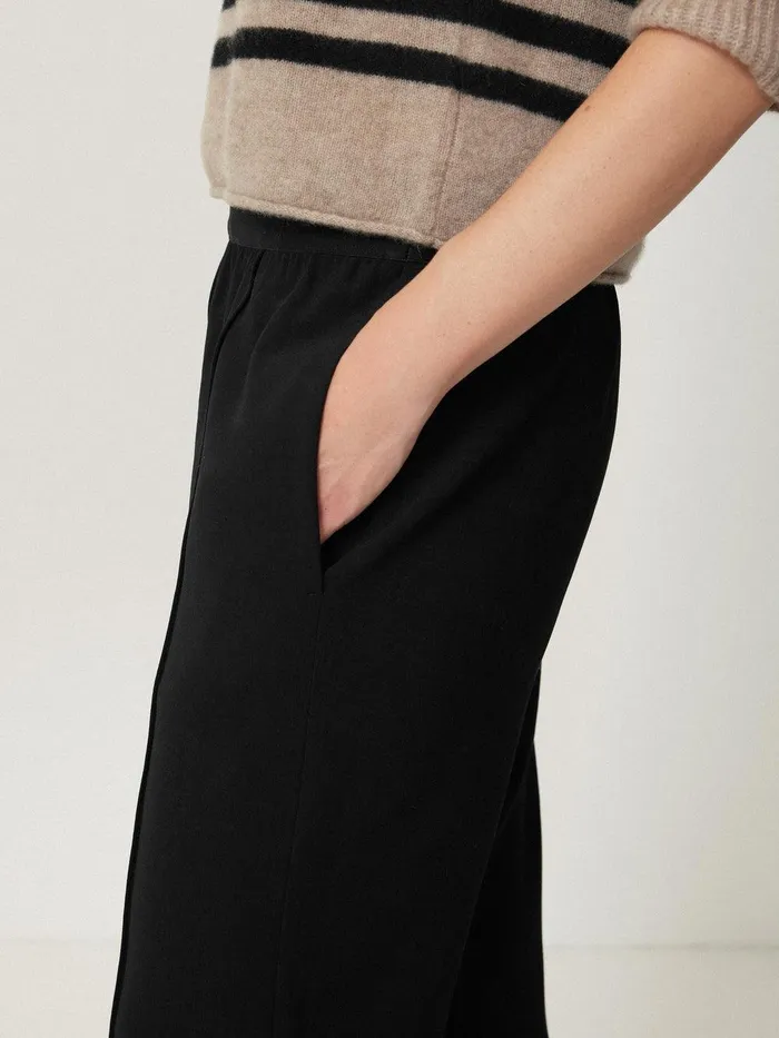 Women Tailored Smart Jogger Black Jigsaw Trousers