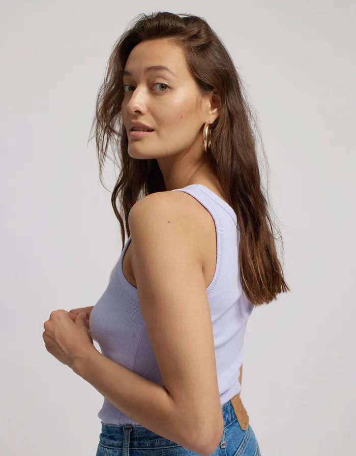 Women Tank Tops Colorfulstandard Women Organic Rib Tank Top 8211 Navy Blue