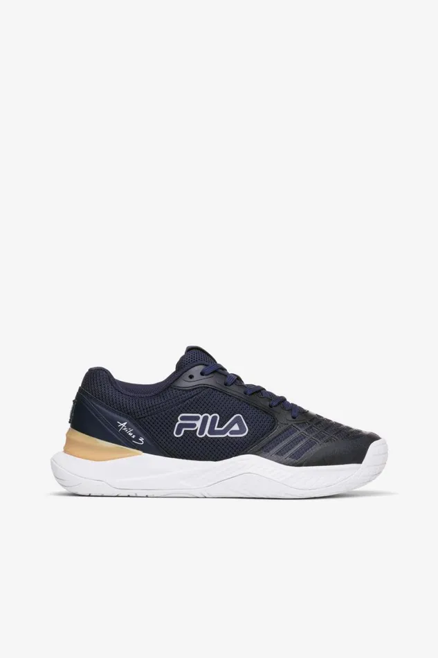 Women Tennis Fila Axilus 3 475 Fila Navy White New Wheat